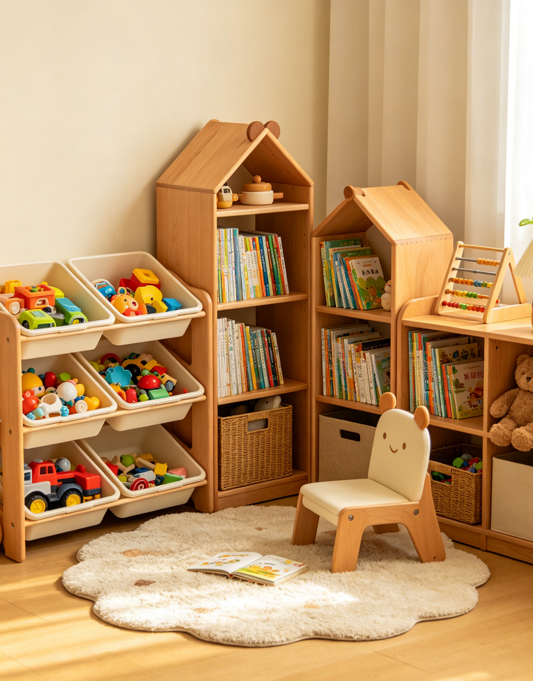 Toy and Book Storage Combination Unit